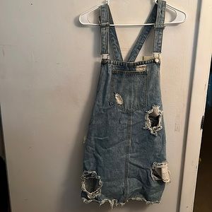 Light blue overall dress